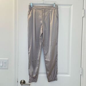 H Halston Silky Silver Jogger Pants Size XS